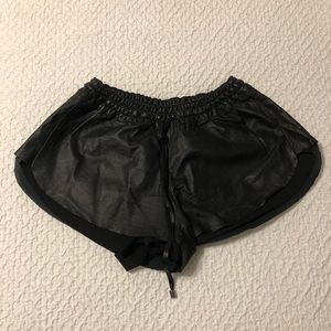 Alexis Black Leather Shorts